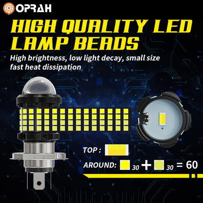 H4 LED Motorcycle Headlight Bulbs 12V 10000LM