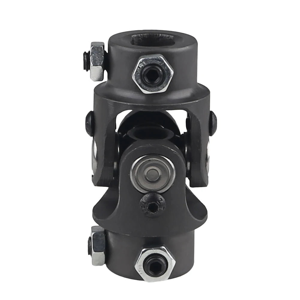 Single Steering Shaft Universal U-Joint – 3/4” DD x 3/4” Round, 83mm (3-1/4”) Length, Black
