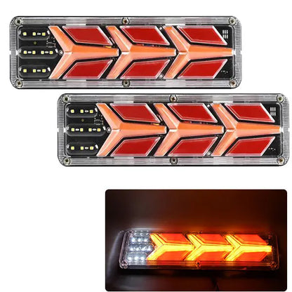 2Pcs 12V/24V LED Tail Lights for Trailers, Trucks, Buses