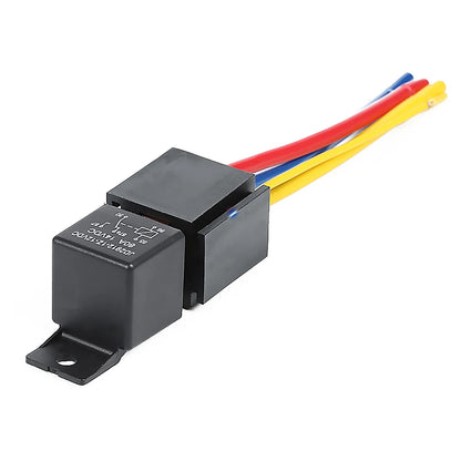 5-Pin 80A Auto Car Relay DC 12V with 5-Wire Socket – 3 Copper & 2 Brass Terminals