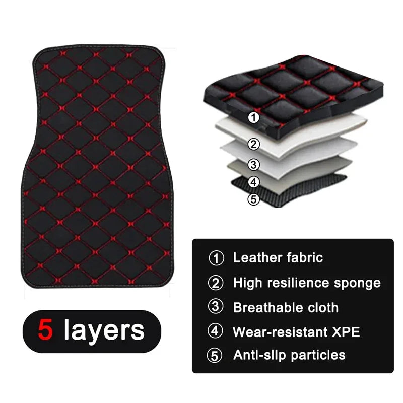 Car Floor Mats Universal PU Leather