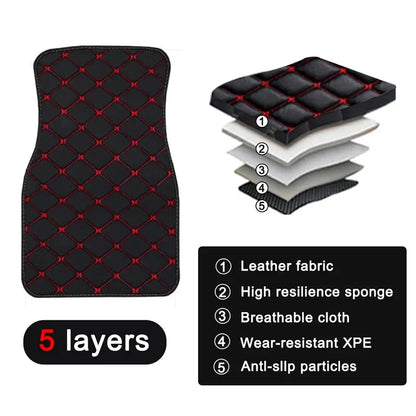 Car Floor Mats Universal PU Leather