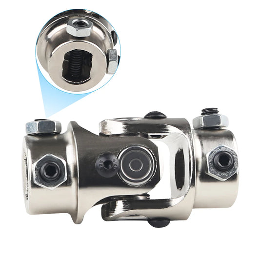 3/4” DD X 3/4” DD Splined Chrome Single U-Joint Steering Shaft – Fits Ford, Volkswagen, Chevrolet