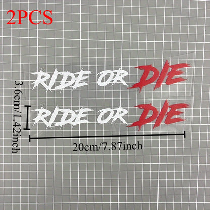 2PCS Ride or Die Motorcycle Helmet Stickers