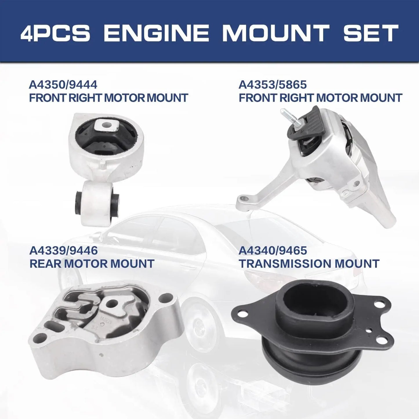 Engine Motor Transmission Mount Kit For Nissan Altima 2007-2015 L4 2.5L Auto CVT