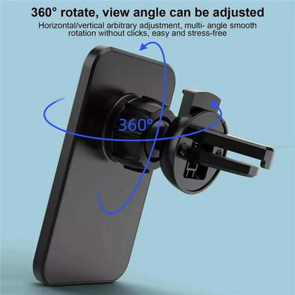 Wireless Magnetic Charger Phone Holder – 15W Fast Charging, Strong Magnet Mount