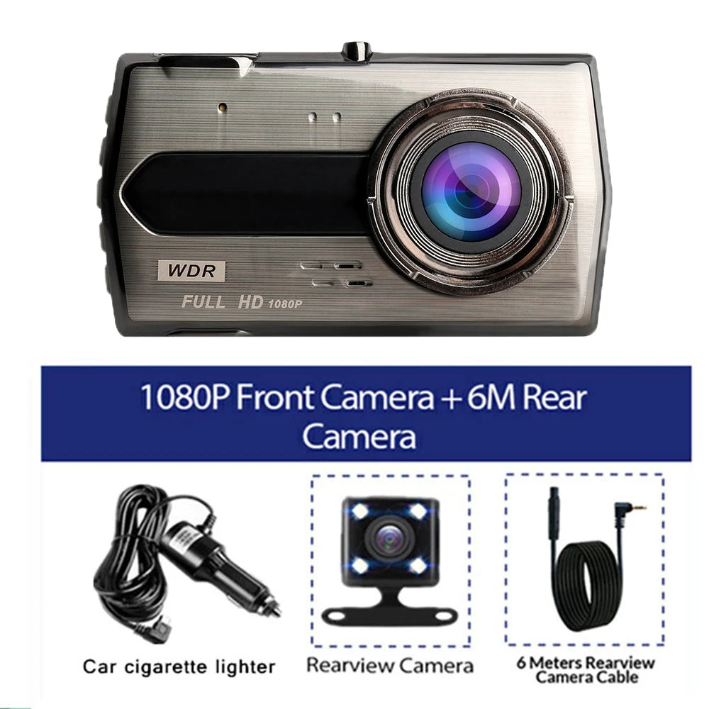 Car DVR 4.0 Dual Lens Rear View Dash Cam