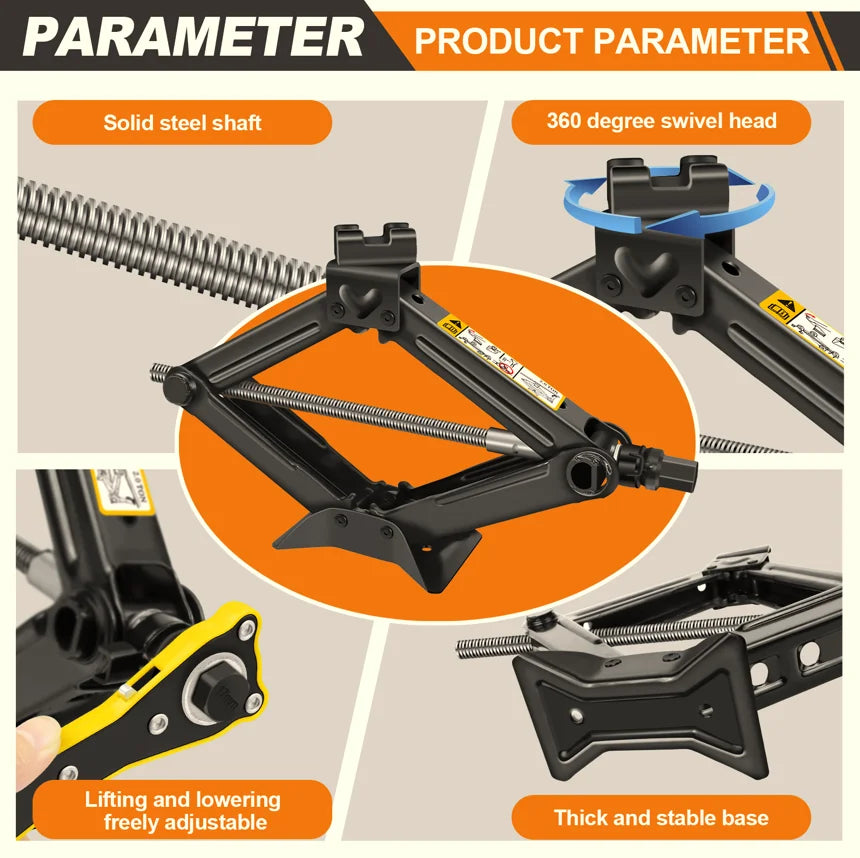 2 Ton Scissor Jack with Wrench