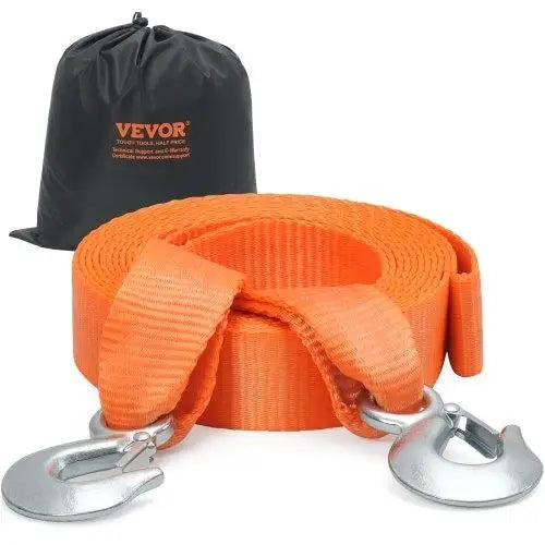 Car Tow Strap with Heavy-Duty Hooks – Vehicle Recovery & Towing Accessory