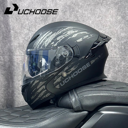 High-Quality DOT Motorcycle Helmet – Four Seasons Modular Flip-Up Motocross Racing Helmet
