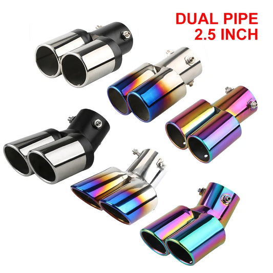1PCS 2.5" Inlet Car Auto Exhaust Muffler Tip