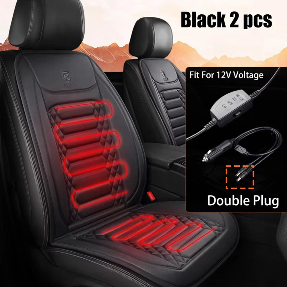 1/2pcs Winter Heated Car Seat Cover 12V Heating Warmer Cushion