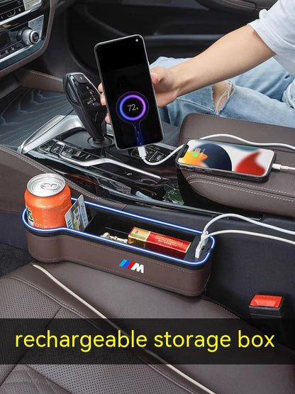 Car USB Charging Light Seat Storage Case