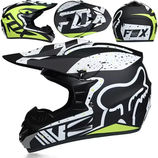 Motorcycle Downhill Full Face Helmet with Goggles – Motocross / MTB / Off-Road