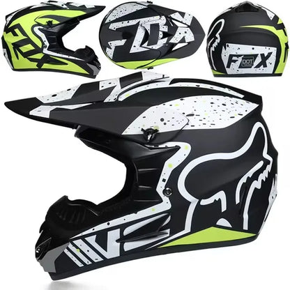 Motorcycle Downhill Full Face Helmet with Goggles – Motocross / MTB / Off-Road