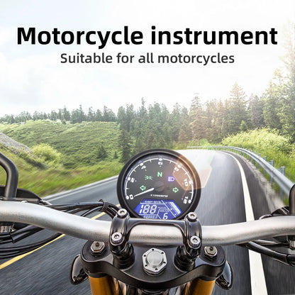 AD Universal Motorcycle LCD Digital Speedometer Odometer Tachometer – 1-4 Cylinders