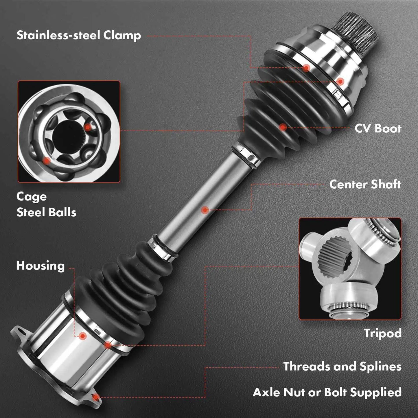 Rear Driver Left CV Axle Assembly for BMW