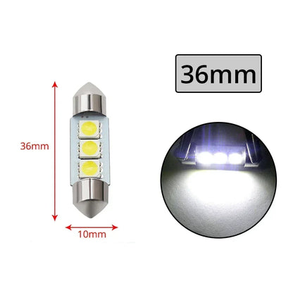 2PCS White LED Festoon Dome Light Bulbs