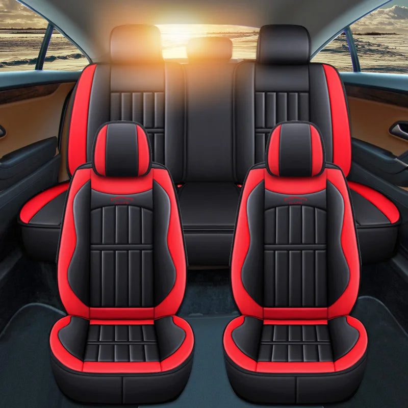 5-Seat PU Leather Full Set Car Seat Covers – Universal Fit for Cars, SUVs & Trucks