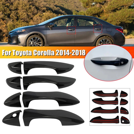 Carbon Fiber Style Car Door Handle Cover Trim – For Toyota Corolla (2014-2018, LHD)