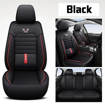 5 Seat Full Set Breathable Napa Leather Car Seat Cover – Luxury Fitted, Ergonomic Design with Fixed Lumbar Support