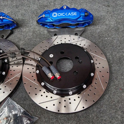 Aluminum Alloy 4-Pot Big Brake Caliper Kit with 355×28mm Drilled & Slotted Discs
