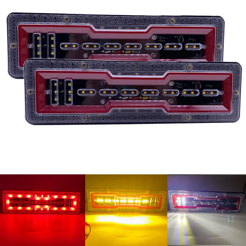 2Pcs 12V/24V LED Tail Lights for Trailers, Trucks, Buses