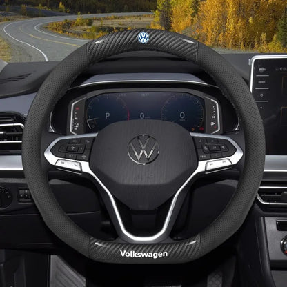 Carbon fiber Leather Car Steering Wheel Cover