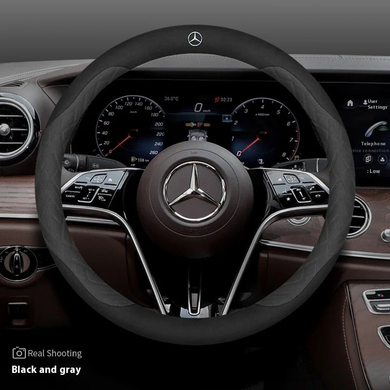Leather Suede Steering Wheel Cover – Non-Slip & Comfortable