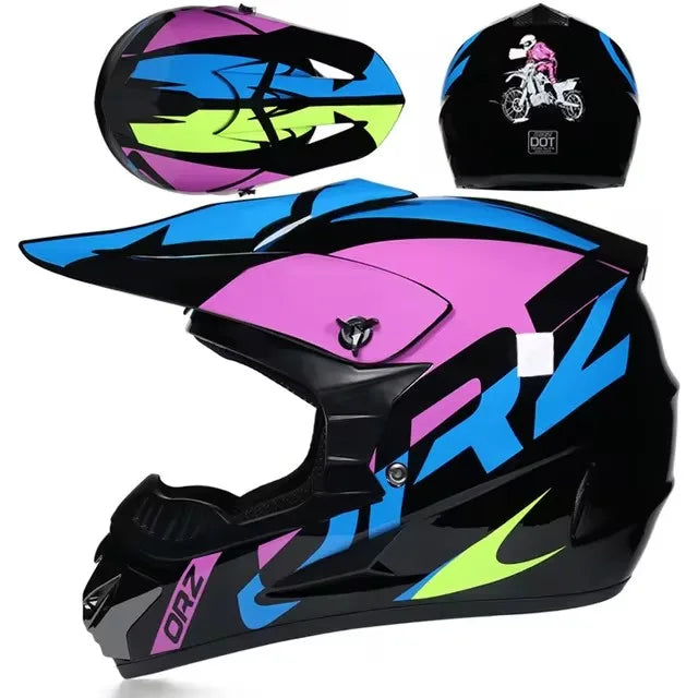 Motorcycle Downhill Full Face Helmet with Goggles – Motocross / MTB / Off-Road