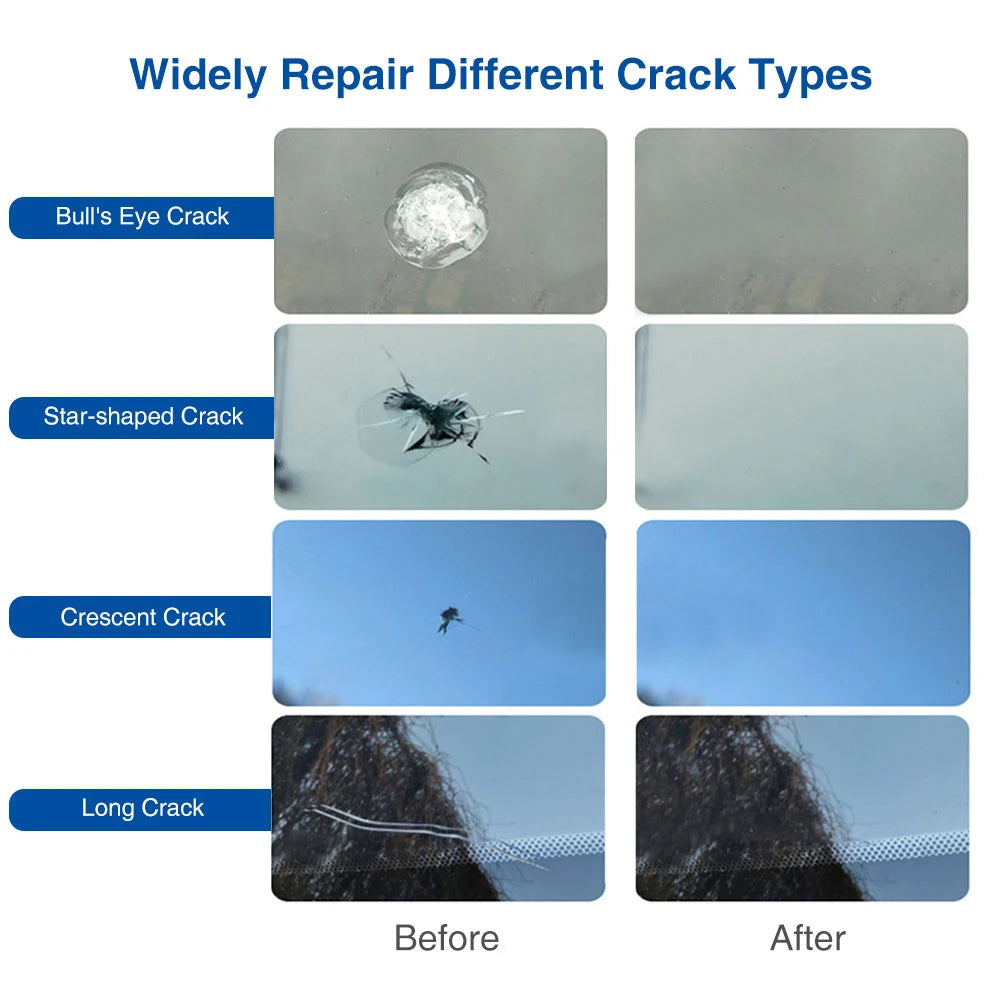 Windshield Resin Crack Repair Kit – DIY Auto Glass Chip & Crack Fix