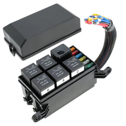 12V 6-Slot Relay and Fuse Box – Waterproof Universal Kit