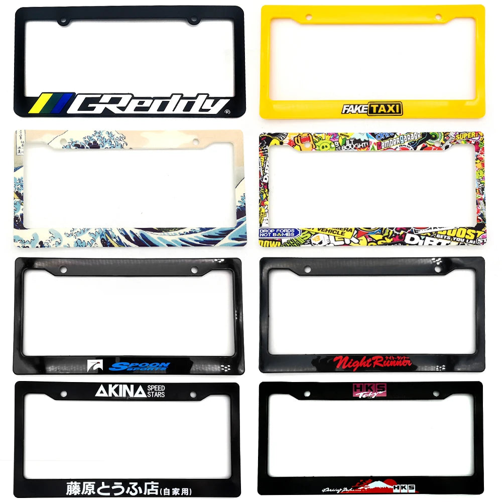 1 Pair(2pcs) JDM Racing Style License Plate Frame