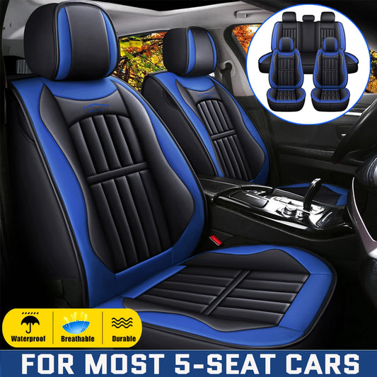 5-Seat PU Leather Full Set Car Seat Covers – Universal Fit for Cars, SUVs & Trucks