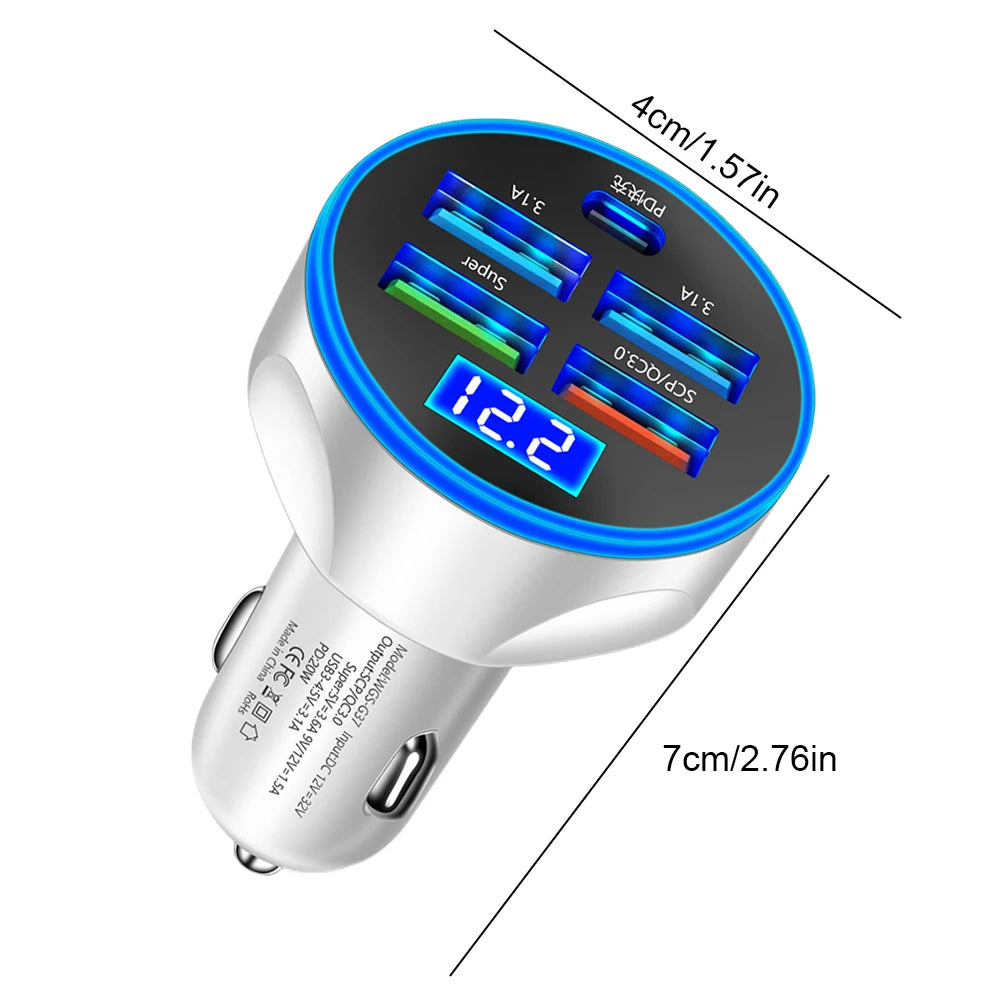 USB PD 250W Car Charger