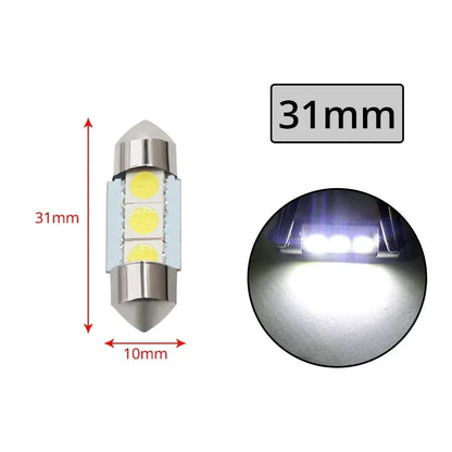 2PCS White LED Festoon Dome Light Bulbs