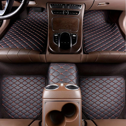 5Pcs Universal PU Leather Car Floor Mats – Waterproof Auto Foot Pad Protector Set