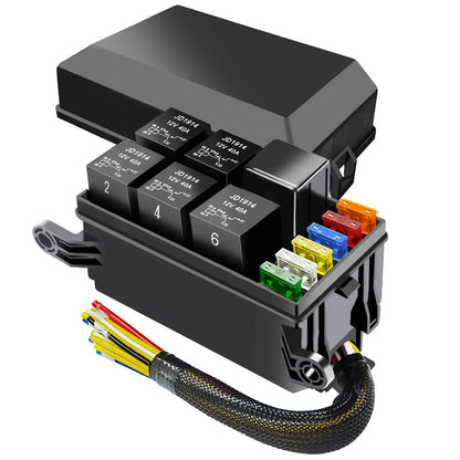 12V 6-Slot Relay and Fuse Box – Waterproof Universal Kit