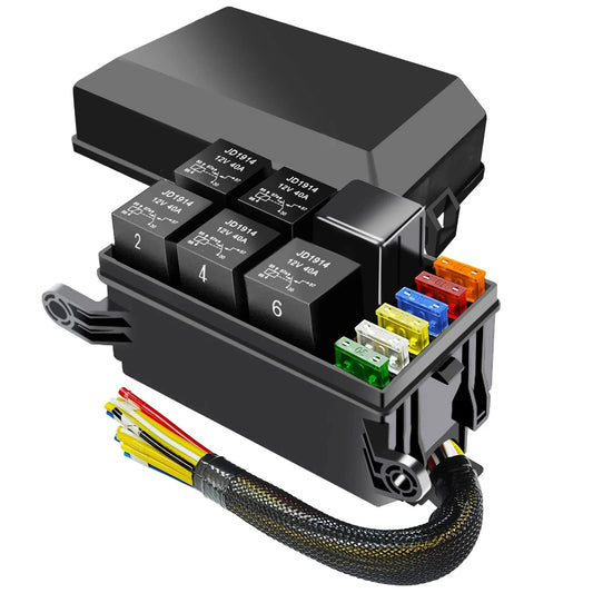 12V 6-Slot Relay and Fuse Box – Waterproof Universal Kit