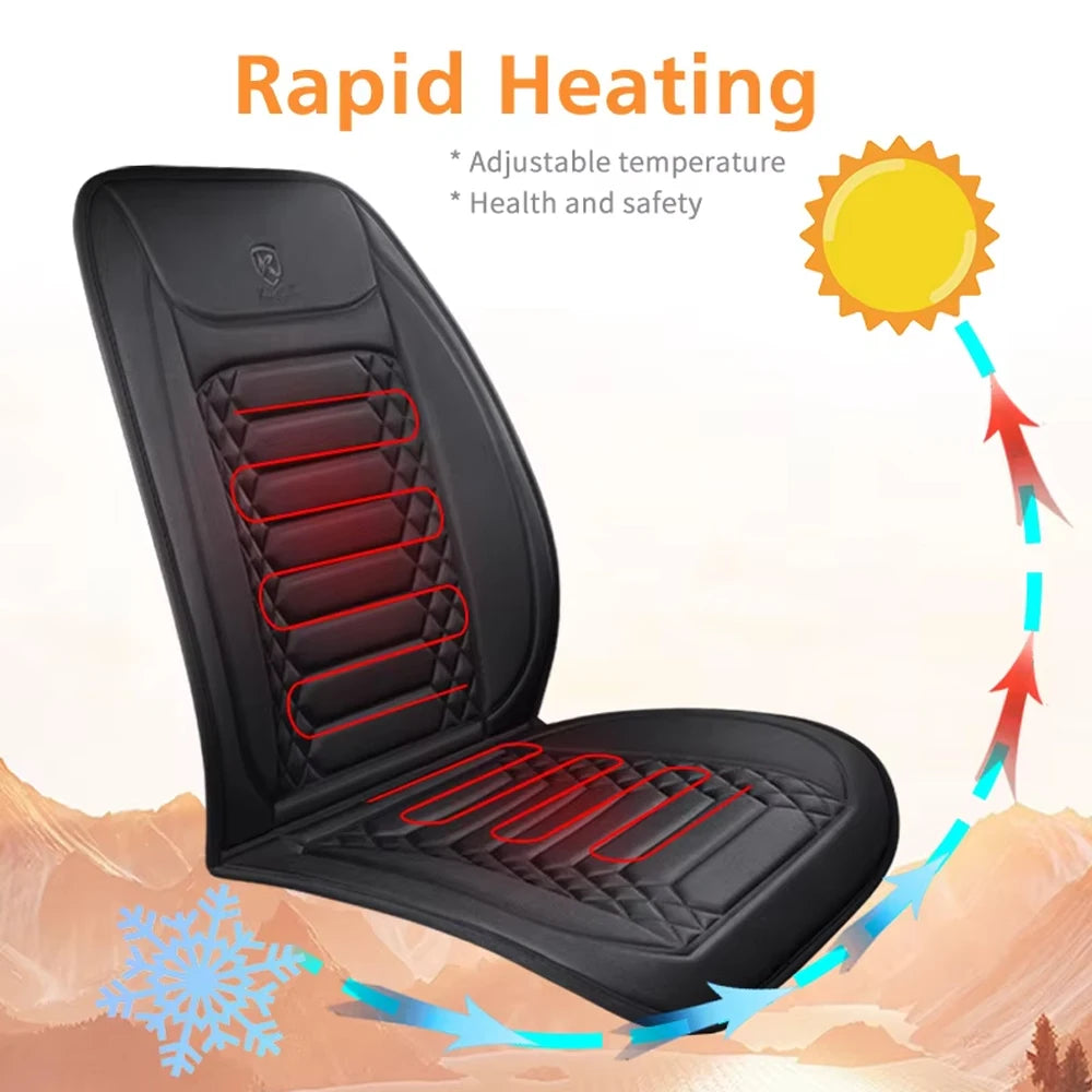 1/2pcs Winter Heated Car Seat Cover 12V Heating Warmer Cushion