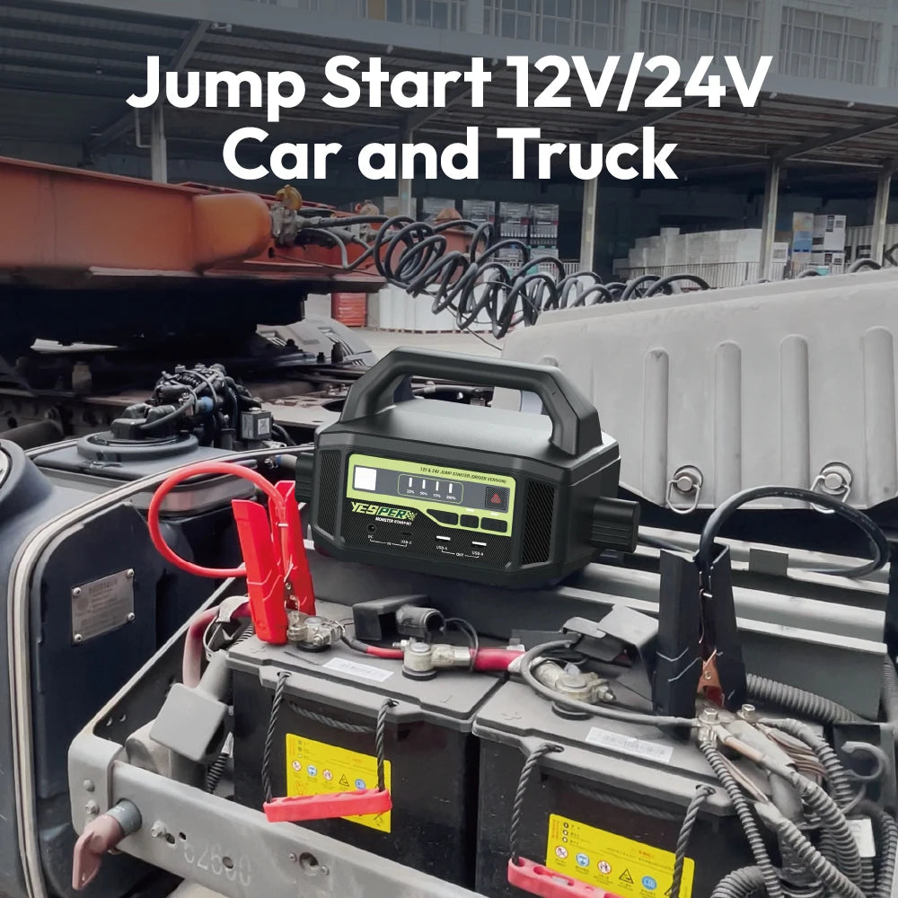 24V 6000A Peak Jump Starter for Cars and Trucks