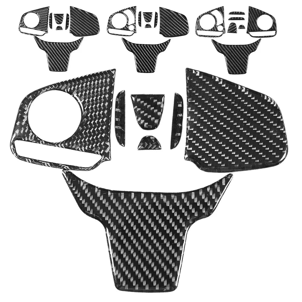 Carbon Fiber Steering Wheel Button Switch Panel Cover – Car Interior Upgrade