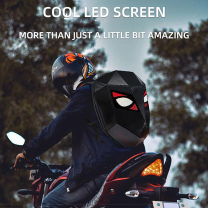 Motorcycle LED Screen Display Cycling Bag – Dynamic Eye Hard Shell Backpack