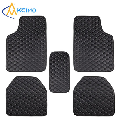 5Pcs Universal PU Leather Car Floor Mats – Waterproof Auto Foot Pad Protector Set