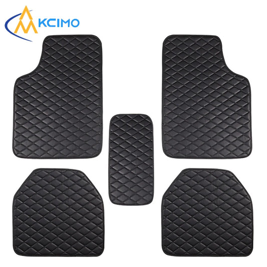5Pcs Universal PU Leather Car Floor Mats – Waterproof Auto Foot Pad Protector Set