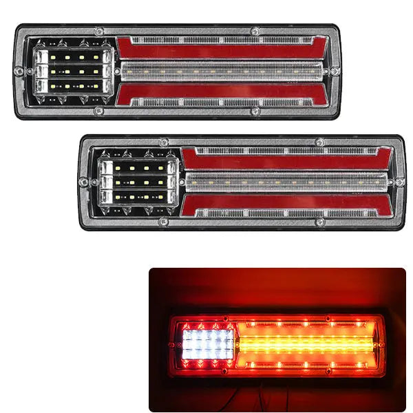 2Pcs 12V/24V LED Tail Lights for Trailers, Trucks, Buses