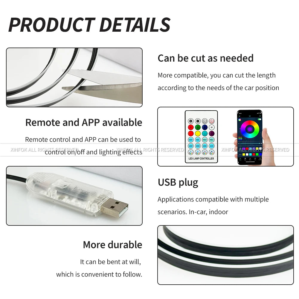 Universal Car Ambient Lights LED Interior