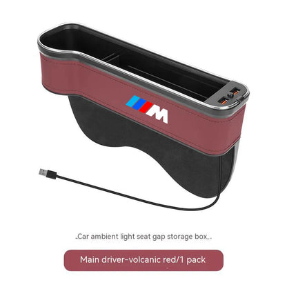 Car USB Charging Light Seat Storage Case