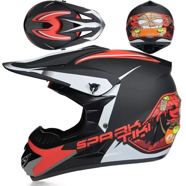 Motorcycle Downhill Full Face Helmet with Goggles – Motocross / MTB / Off-Road