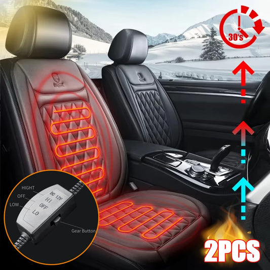 1/2pcs Winter Heated Car Seat Cover 12V Heating Warmer Cushion